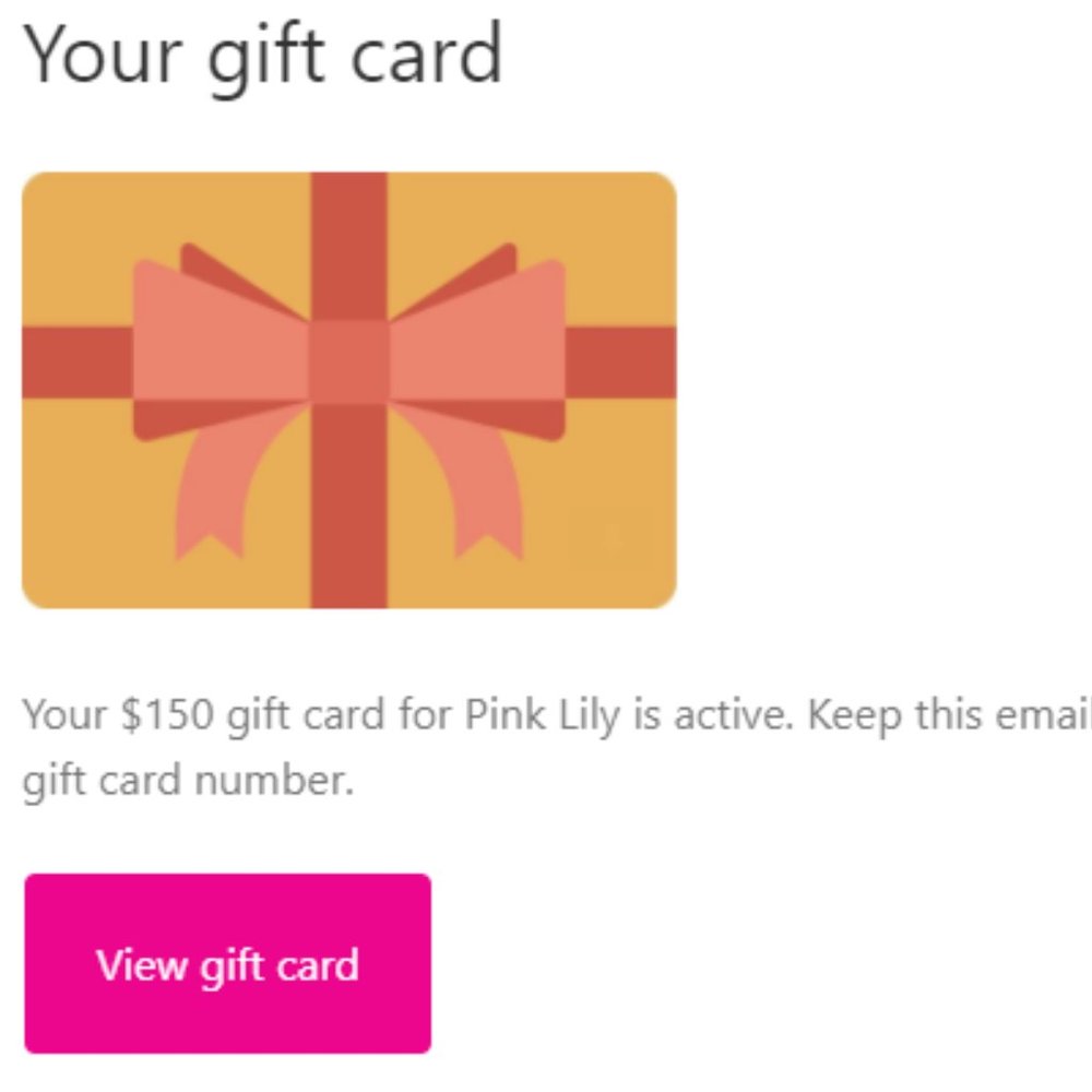 Pink Lily Gift Card $150